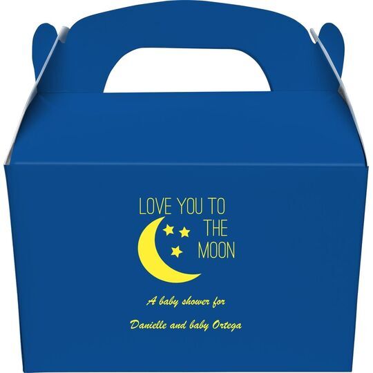 Love You To The Moon Gable Favor Boxes